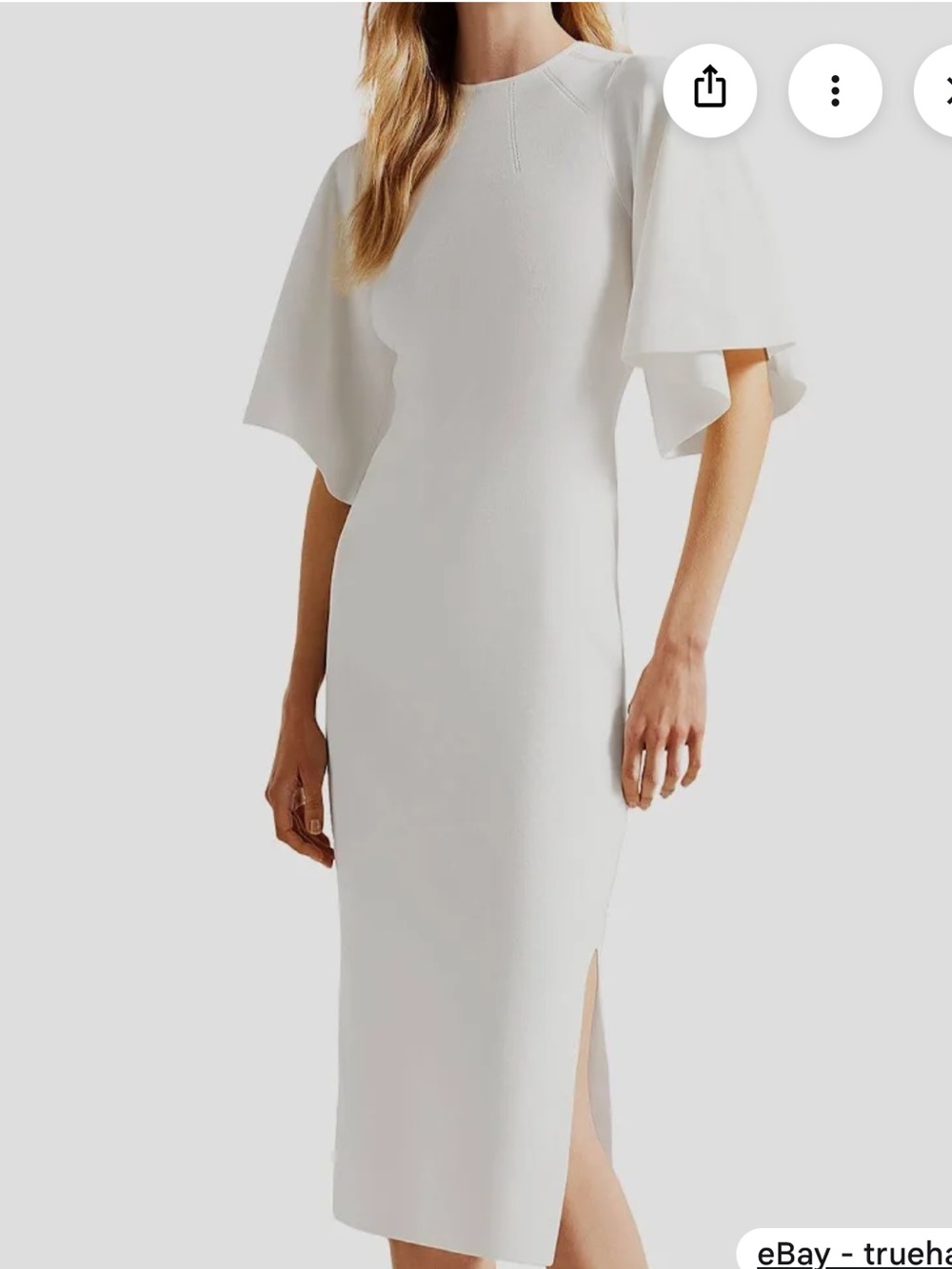 NWOT Ted Baker Lounia Fluted Sleeve Bodycon Midi Dress SIZE 0